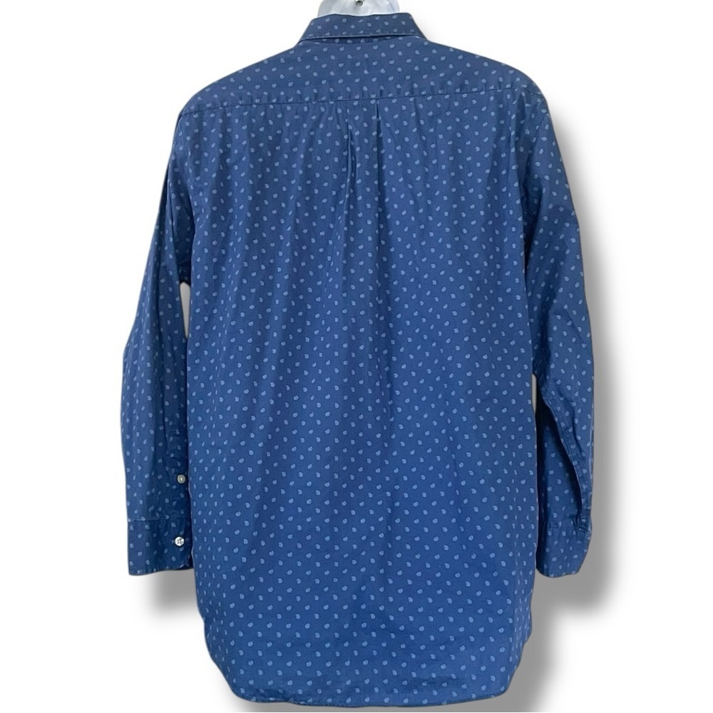 Club Room Performance Button Up Shirt Blue Paisley Print Cotton Long Sleeve - Picture 3 of 7